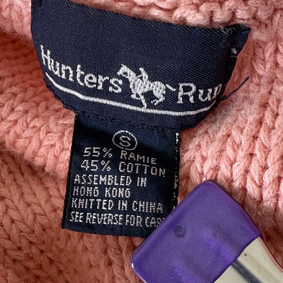 Vintage 90s Y2k Pink Cable Knit Cardigan Sweater Coquette Dolly Dollette S M - Picture 6 of 8